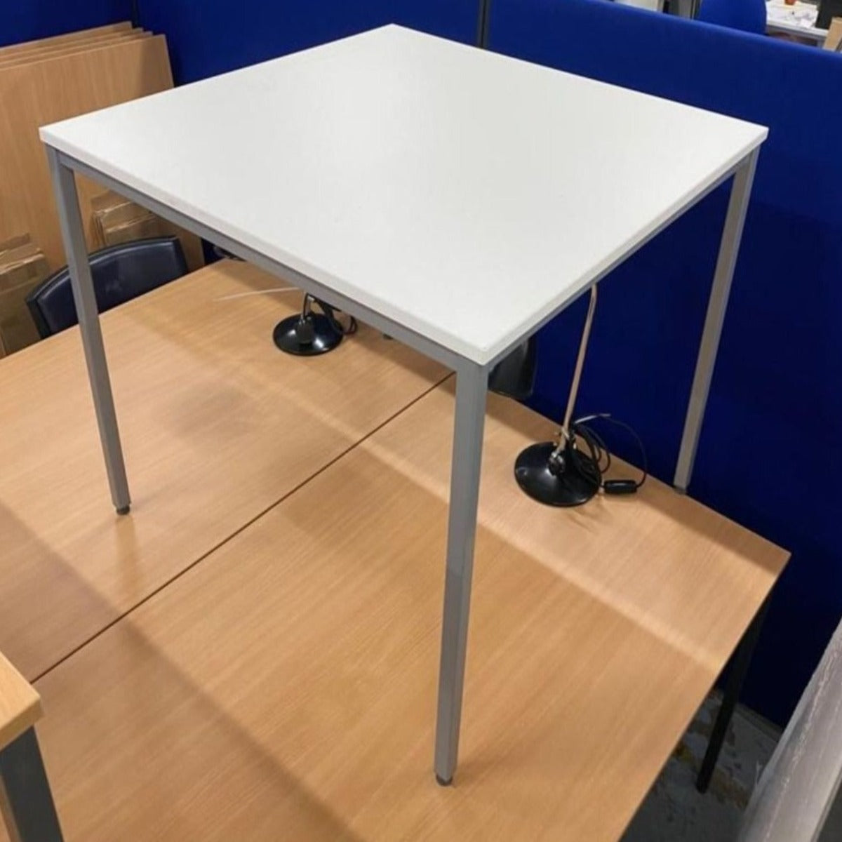 Rectangular Canteen table with silver or graphite frame 800mm x 800mm - Various finishes