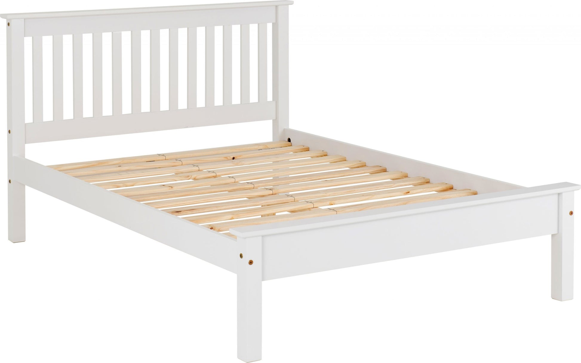 NEW Monaco 4ft 6 low end bed frame- White