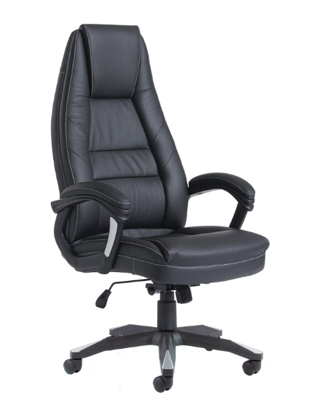 NEW Noble High back managers swivel chair with fixed arms, 5 star base, height adjustable with fixed arms
