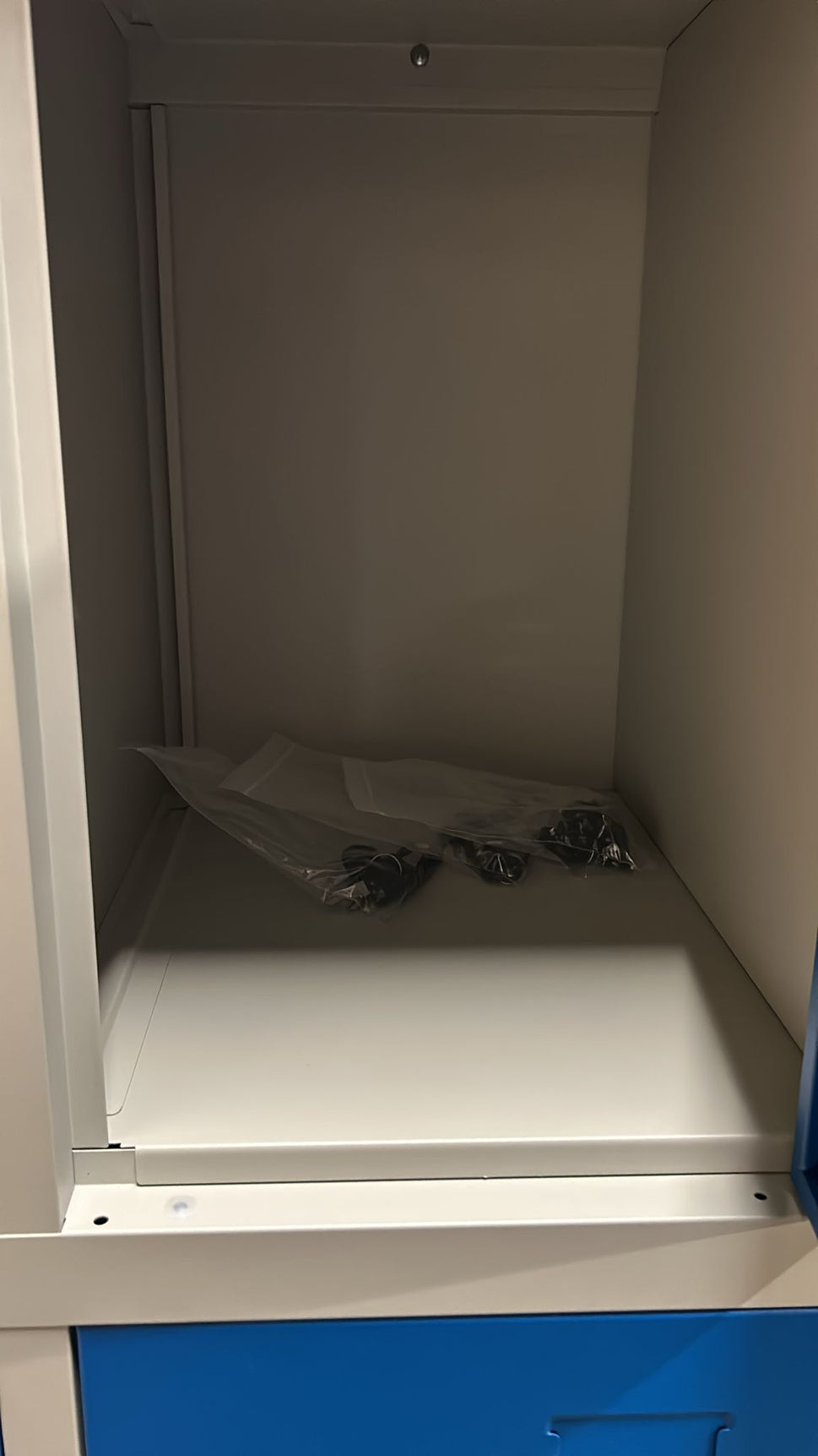 NEW Stock 12 door personal lockers with keys in grey and blue metal 900W x 400D x 1850H