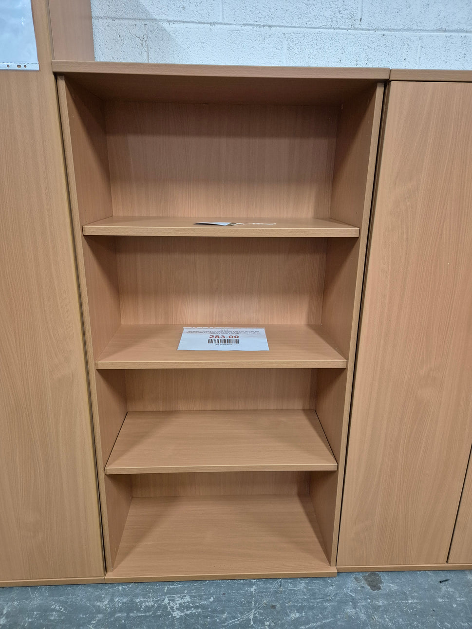 IB1600BCH (BRAND NEW AVAILABLE IN WHITE OR BEECH ONLY) 1600 Bookcase, 4 Adjustable Shelves, 1600H x 400D x 800W