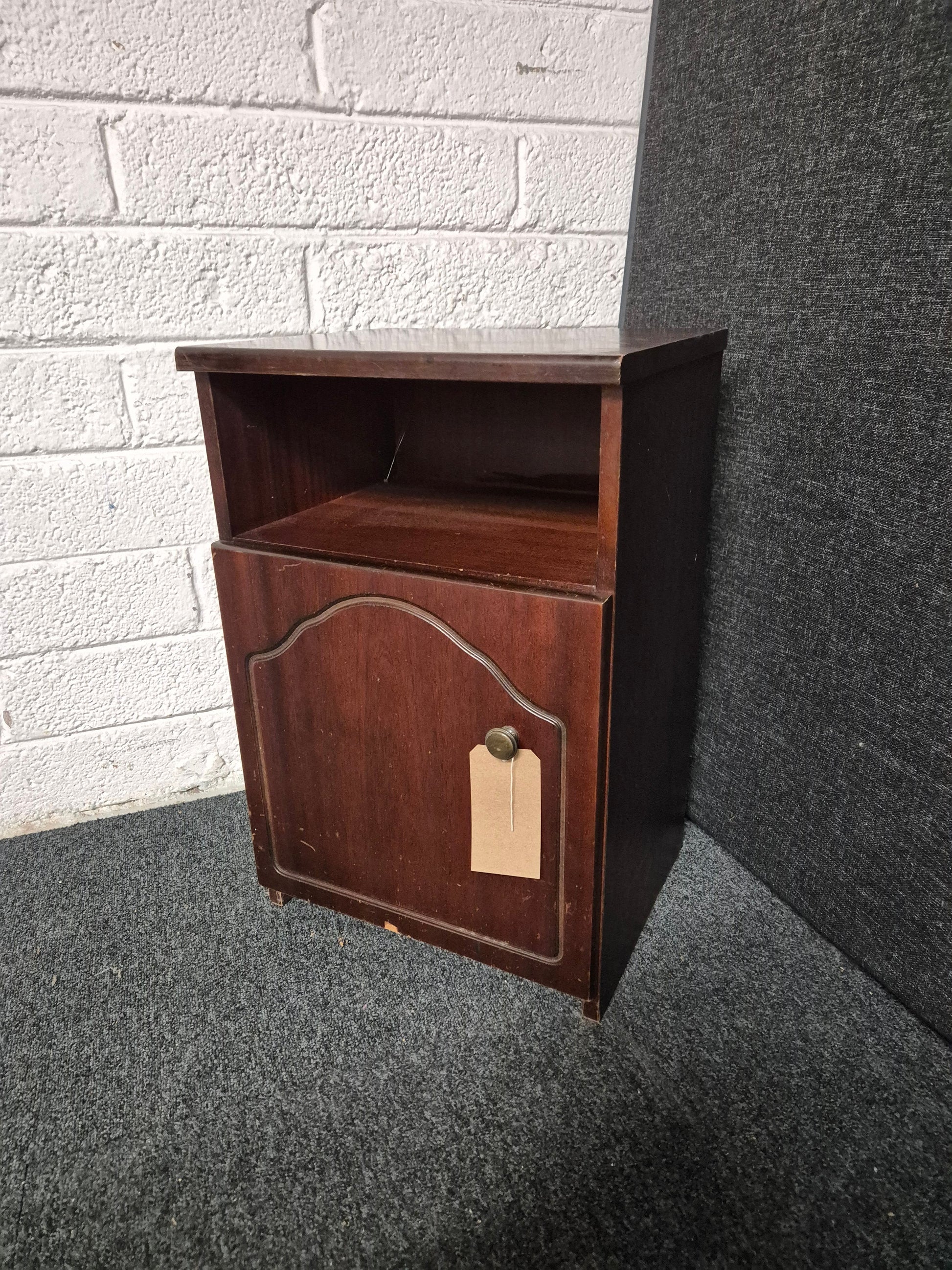 Mahogany 1 drawer bedside locker 1225