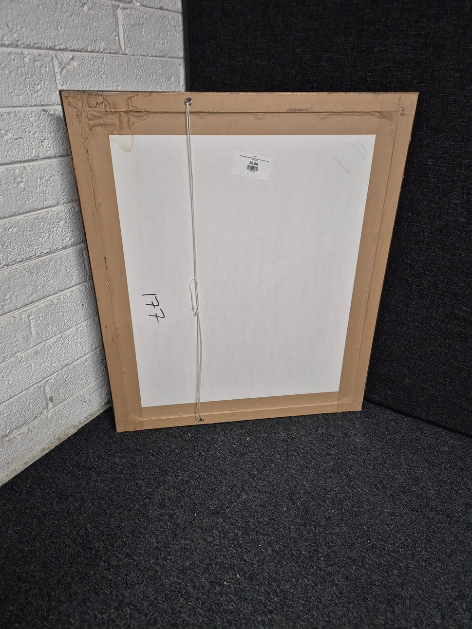 Pink floral illustration in large silver frame (W 980 x L 840 mm) 1225