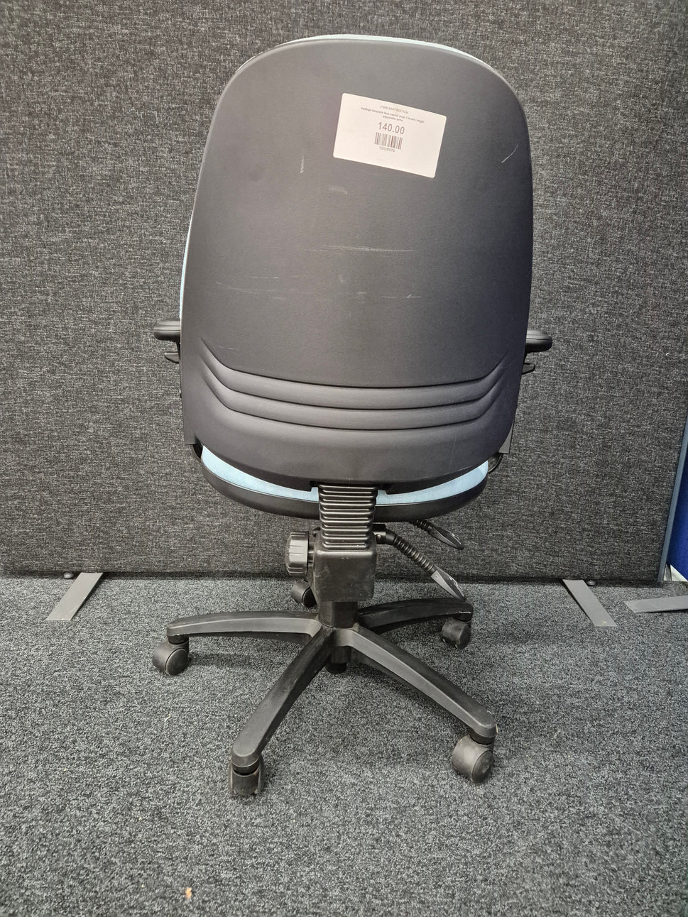Vantage bespoke blue swivel chair 2 levers height adjustable arms