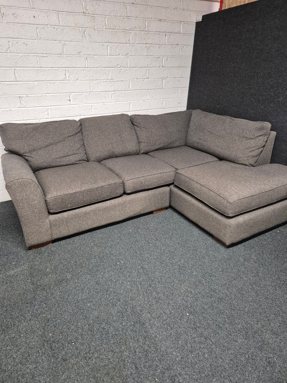 Large sectional dark grey fabric corner sofa suite 1225