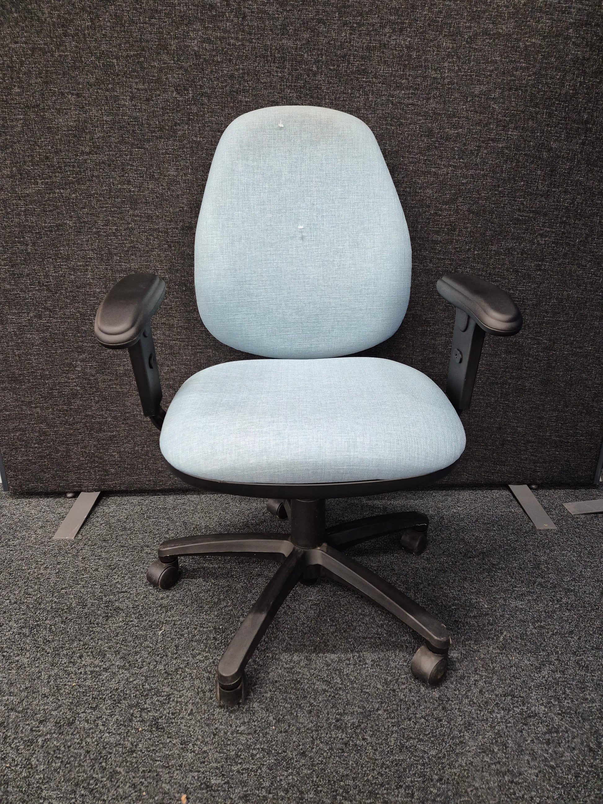 Vantage bespoke blue swivel chair 2 levers height adjustable arms