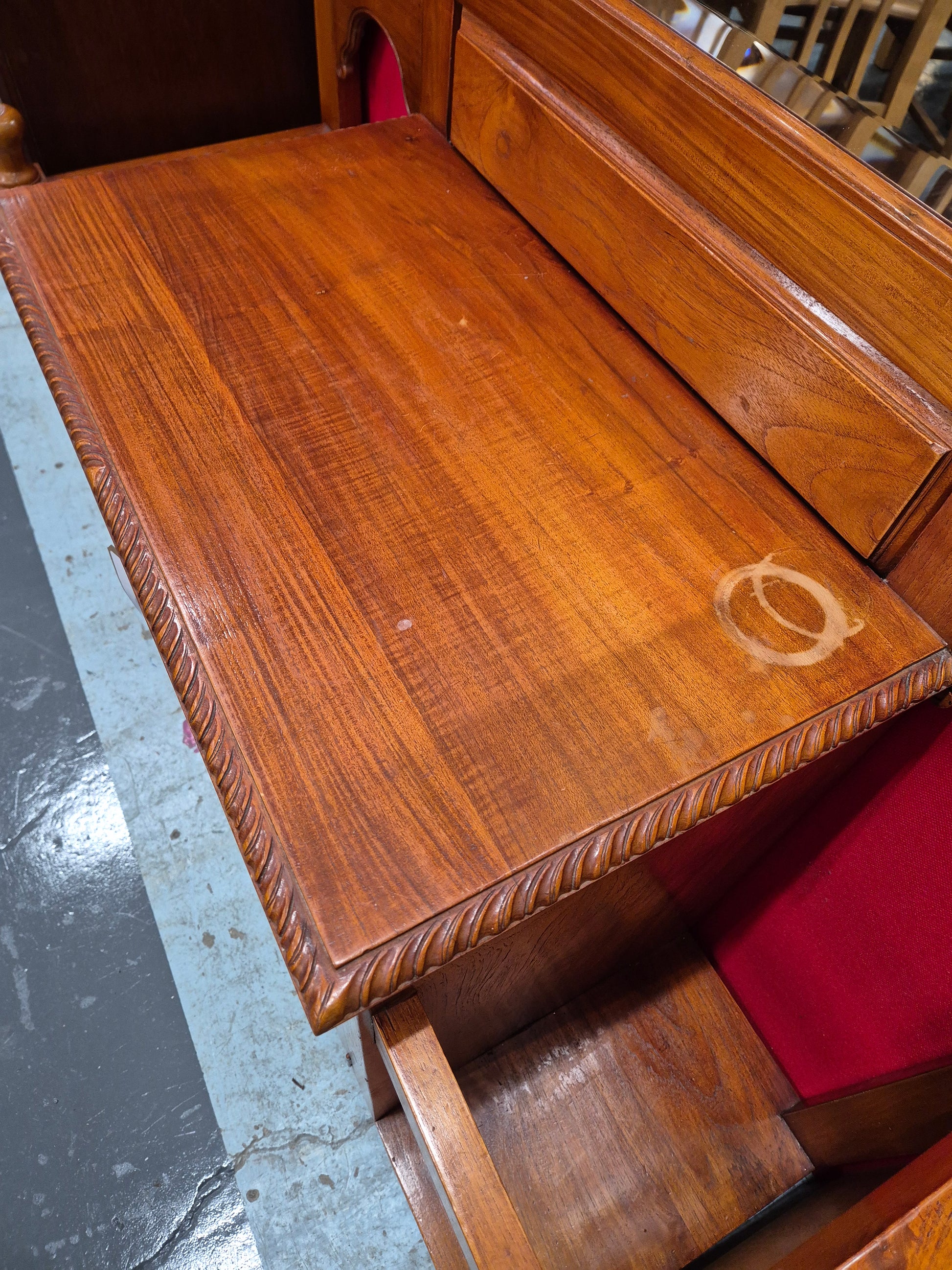 Tall solid wood mirrored hall stand (H 2550 x W 1200 x D 430 mm) 2125