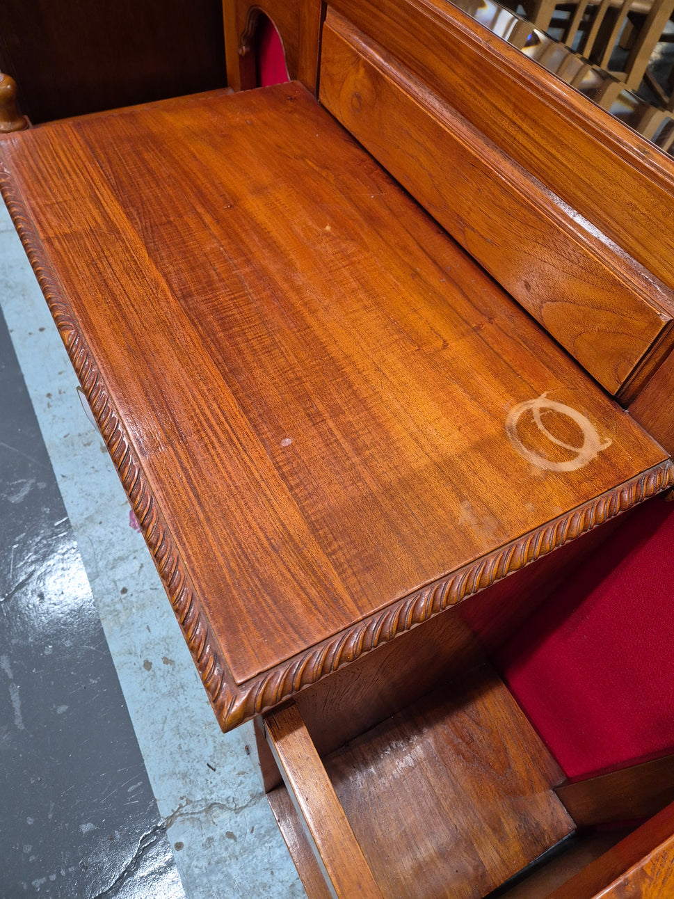 Tall solid wood mirrored hall stand (H 2550 x W 1200 x D 430 mm) 2125