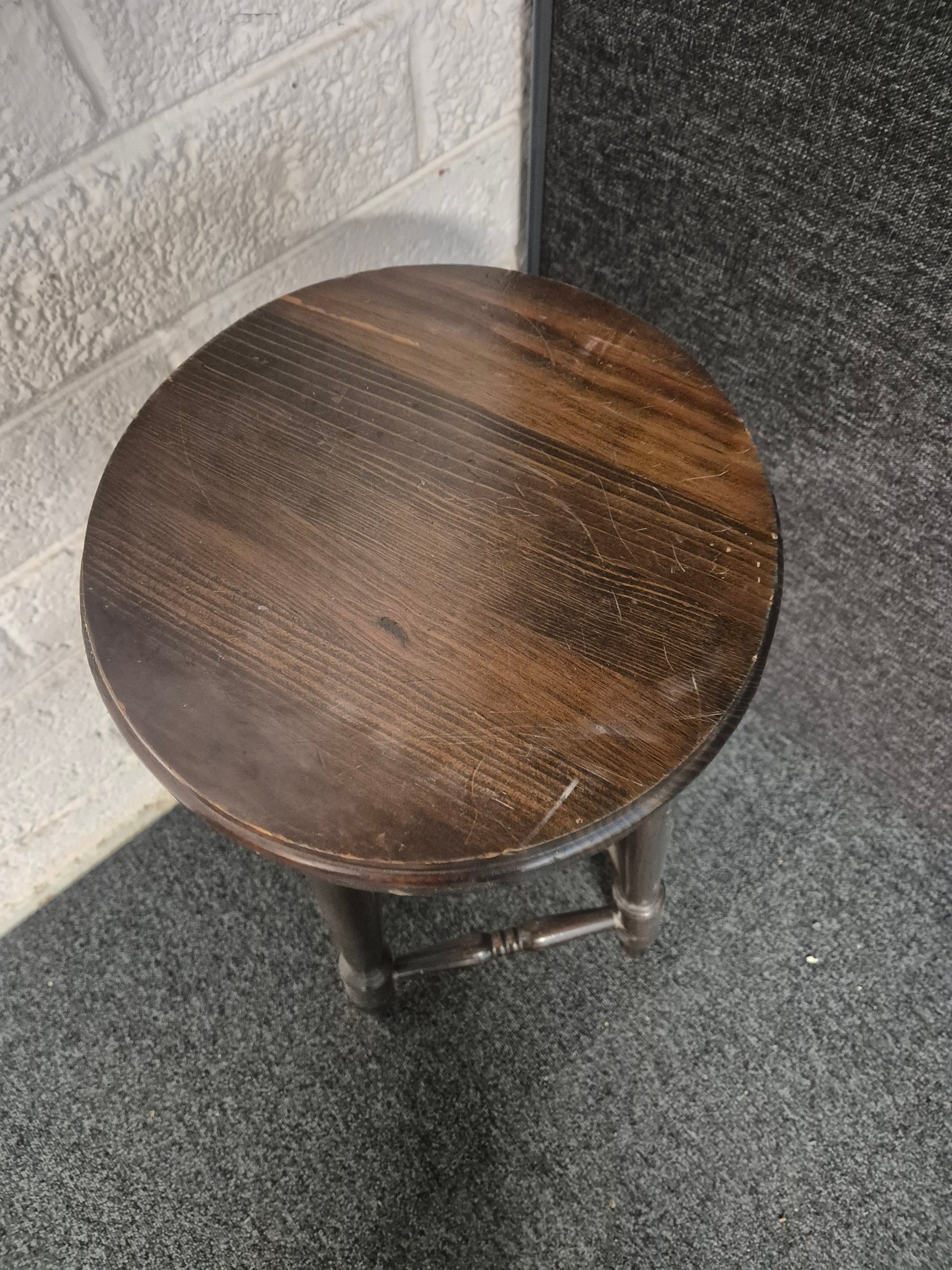 Solid mahogany circular stool 3125