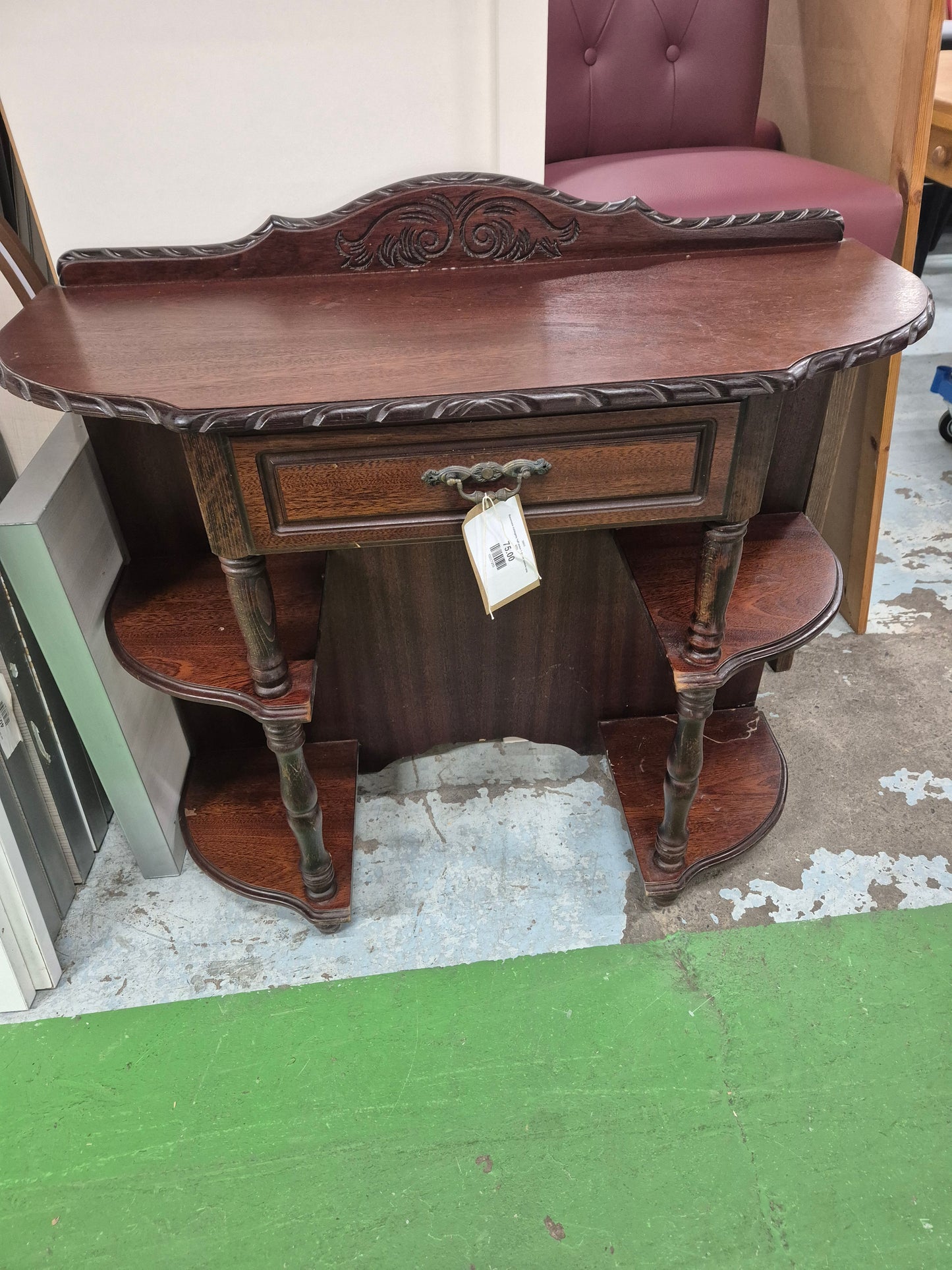 Rossmore mahogany half moon 1 drawer console table 4224