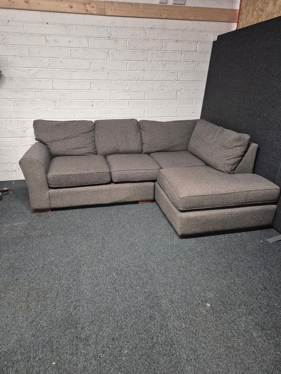 Large sectional dark grey fabric corner sofa suite 1225