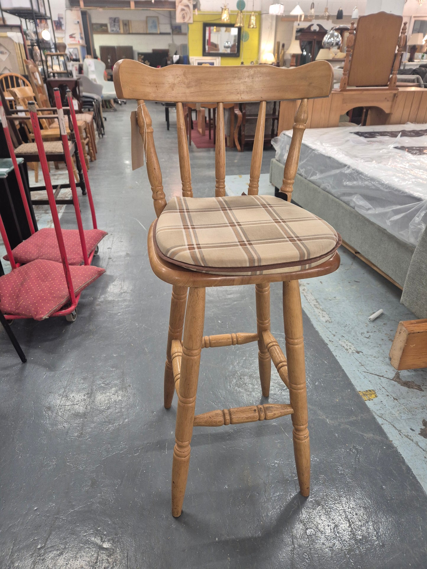 Solid Pine kitchen bar high stool 1125