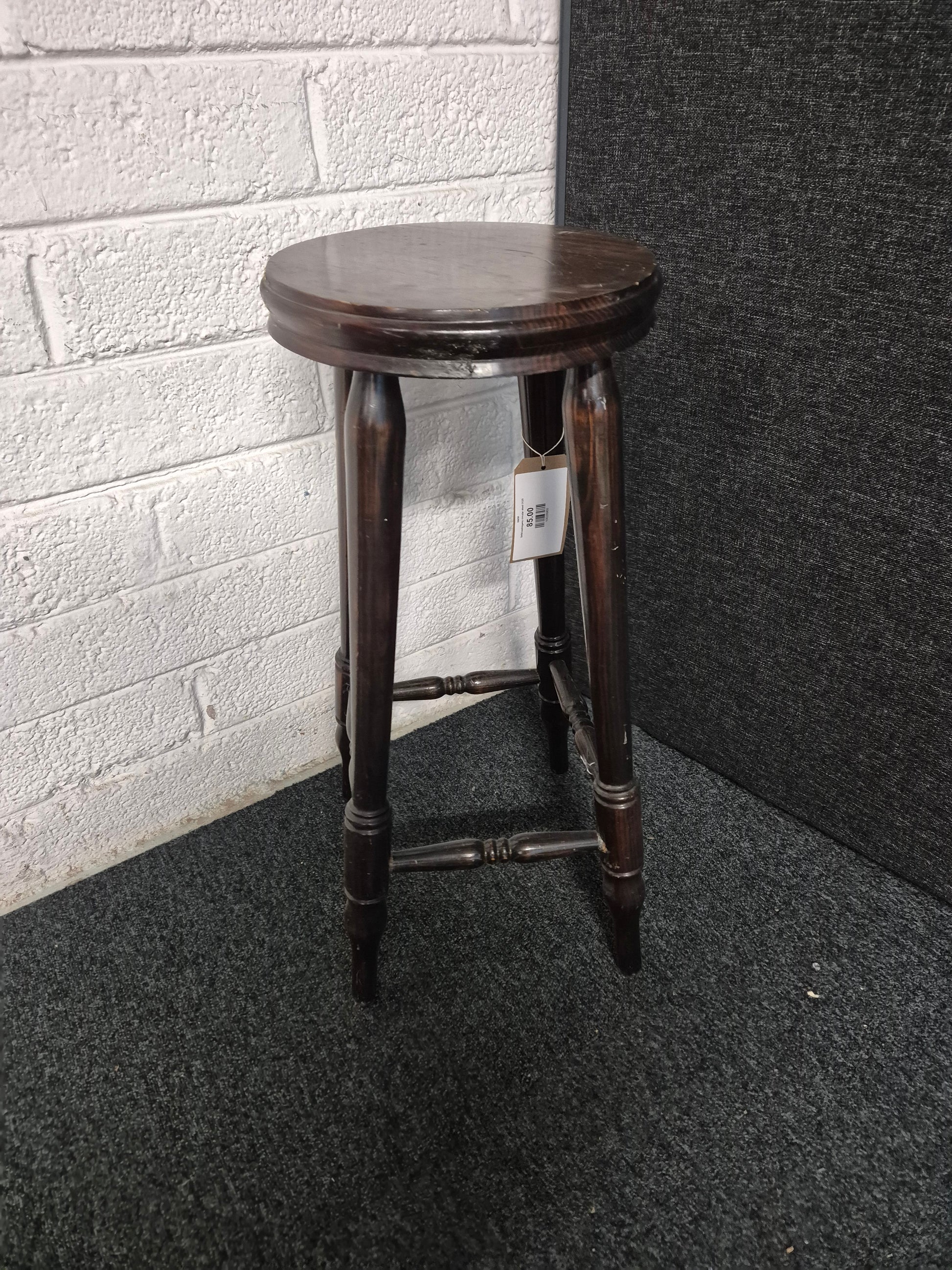 Solid mahogany circular stool 3125