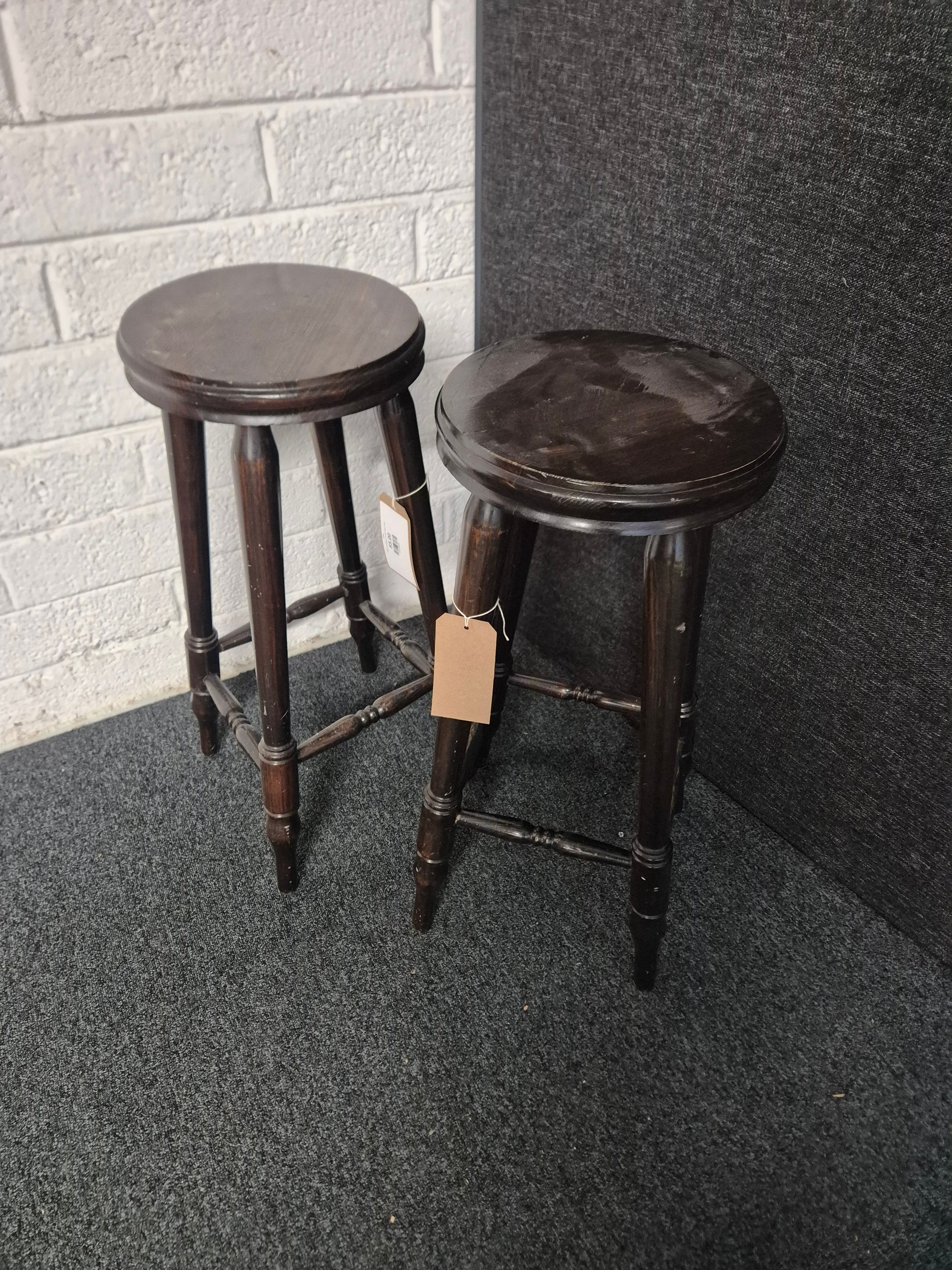 Solid mahogany circular stool 3125