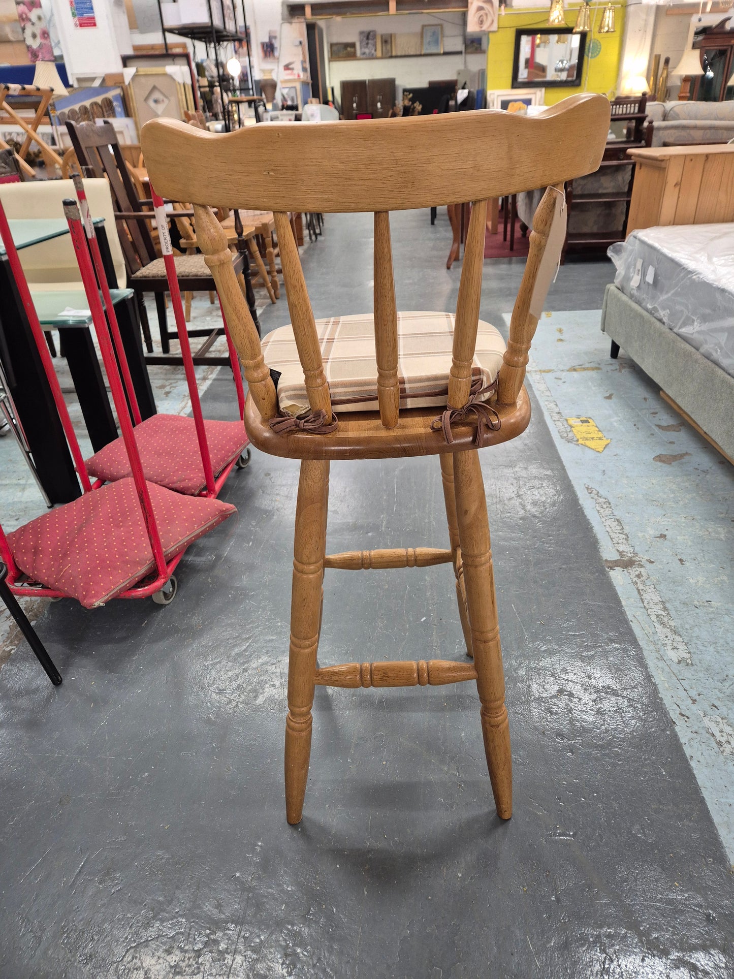 Solid Pine kitchen bar high stool 1125