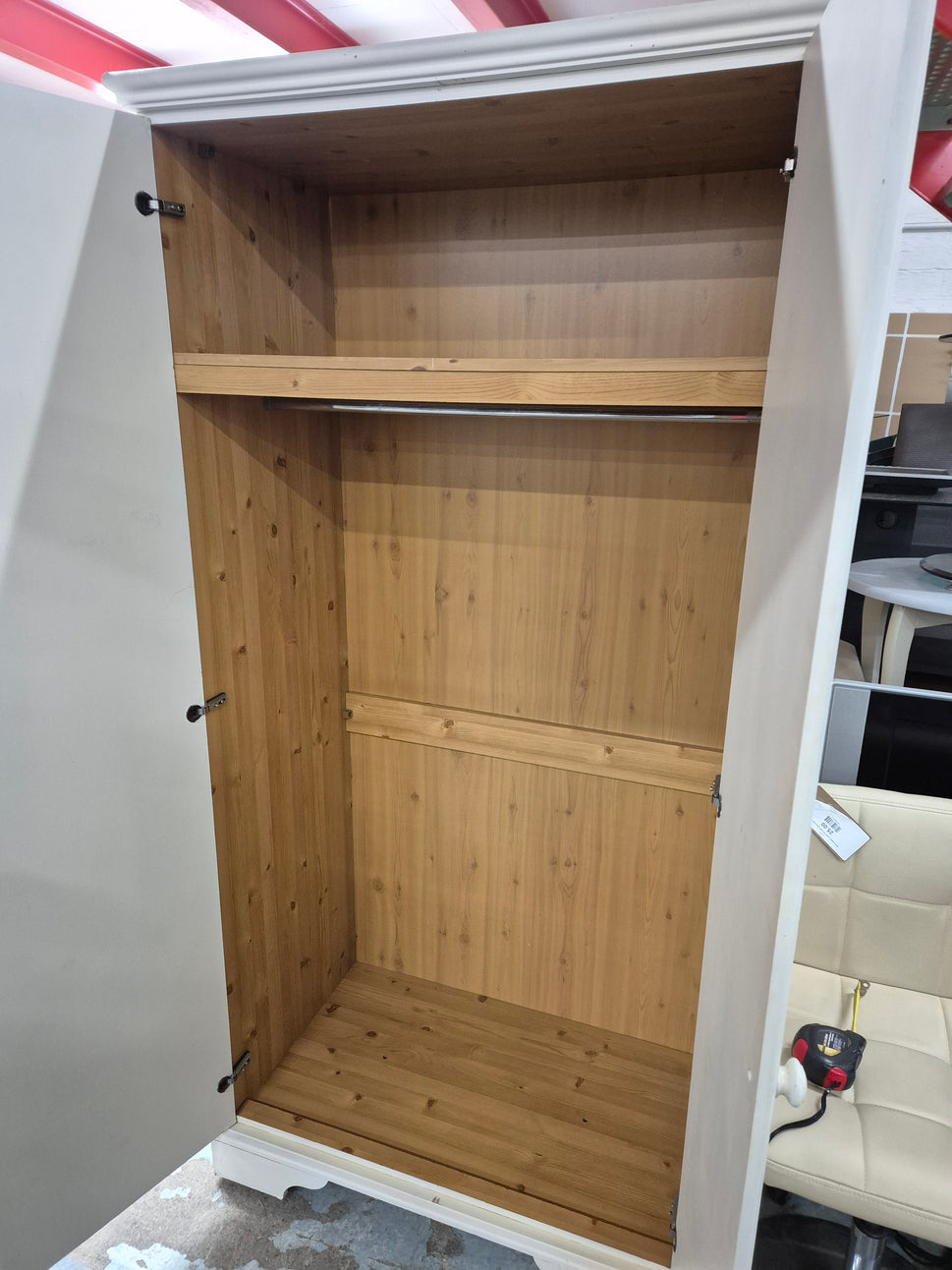 Cream pine laminate wardrobe 2125