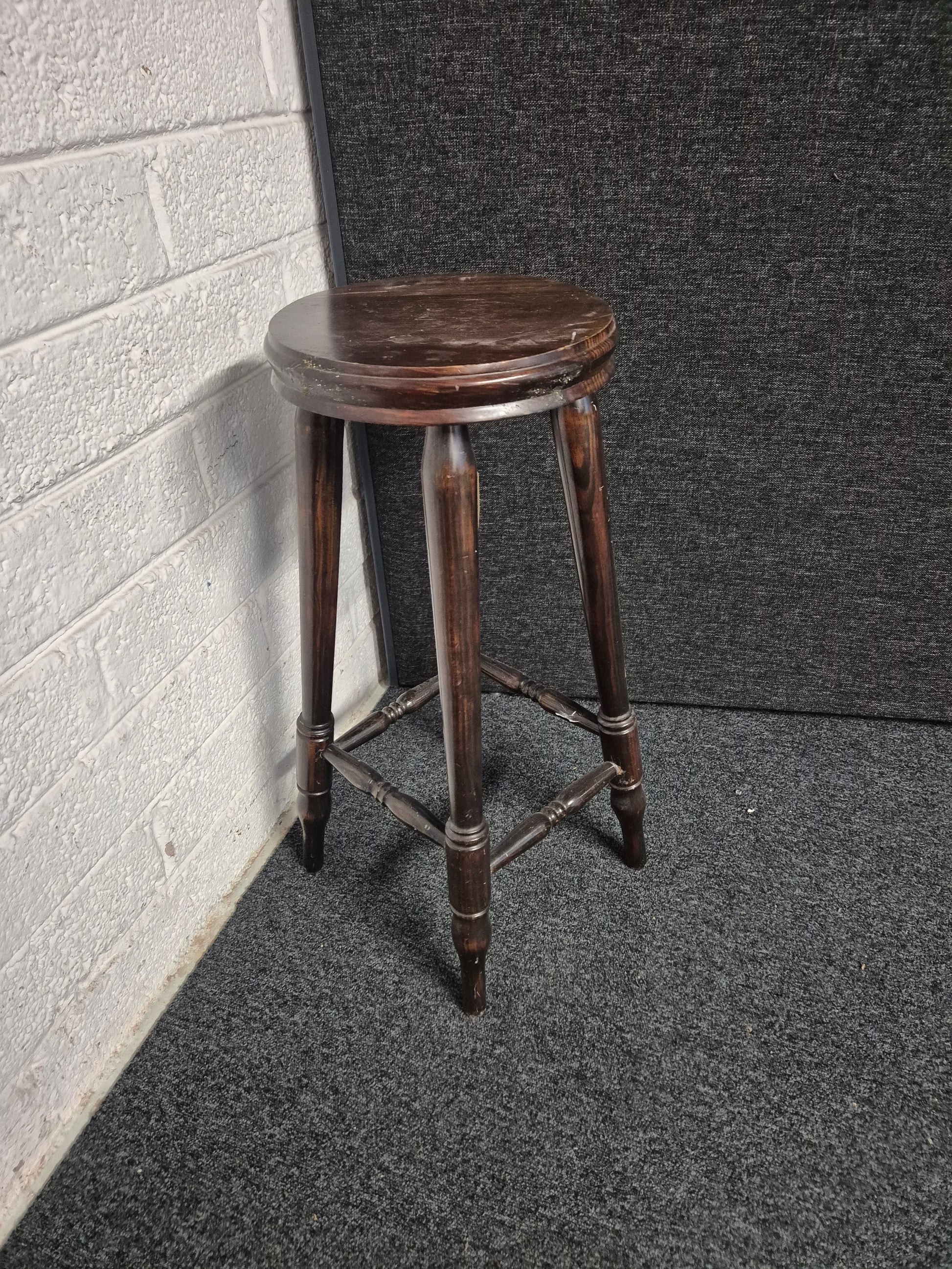 Solid mahogany circular stool 3125