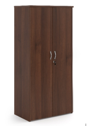 NEW Walnut 2 door tall storage unit with key and shelves. 179Hx80Wx47D. Price inc VAT. IN WALNUT ONLY
