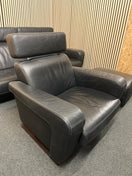 Switch 3+1 Black leather recliner suite 43384 2 image
