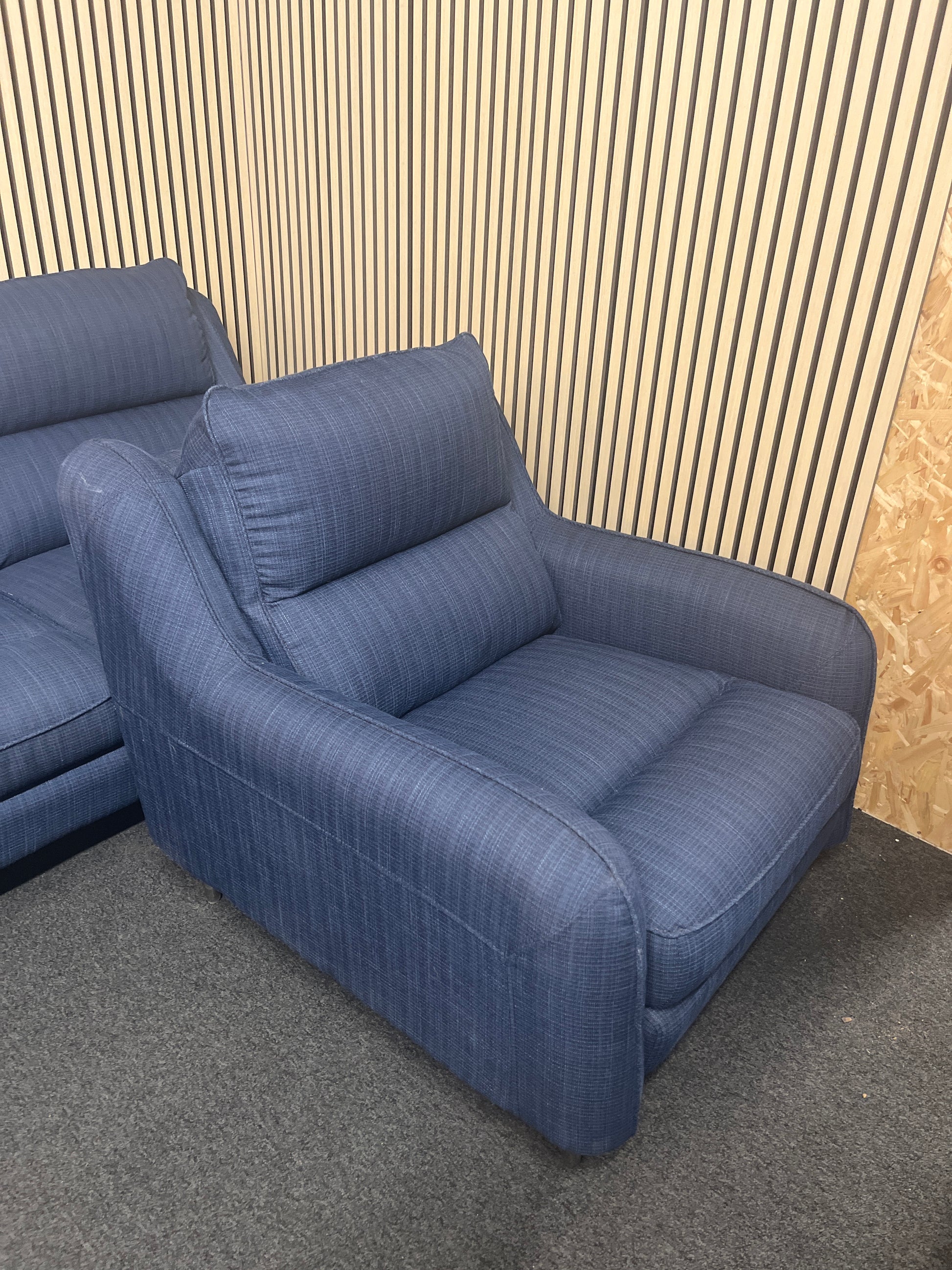 2+1 navy fabric modern suite1325