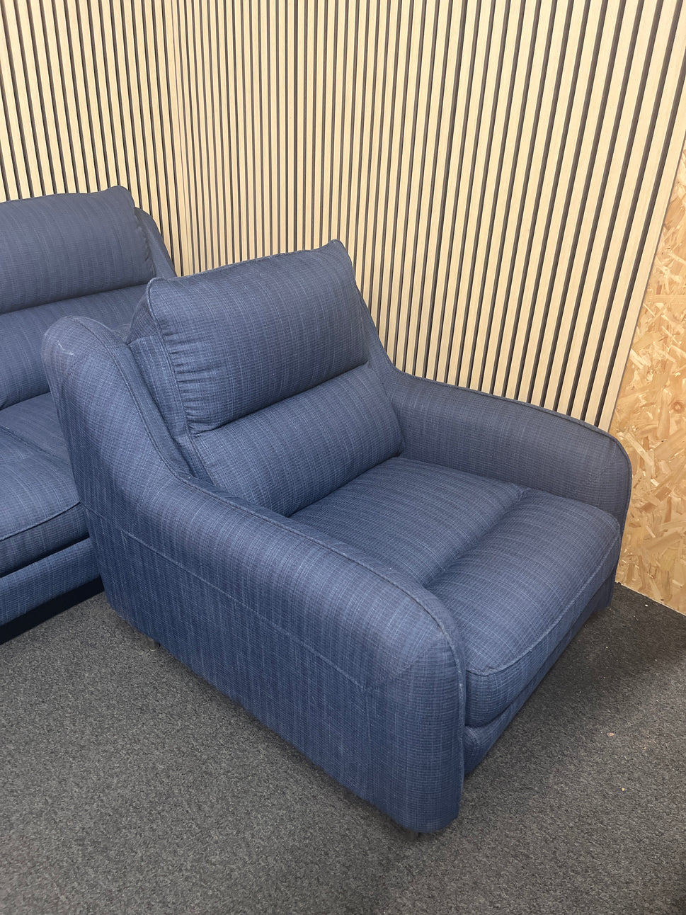 2+1 navy fabric modern suite1325