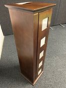 Switch Solid dark wood revolving tall boy storage unit with built in picture frames (H  850 x W 250 x D 250 mm) 3125 3 image