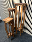 Switch Baly solid mexican pine nest of 3 no. tall plant tables (Heights 107, 91, 71 cm) 43421 3 image