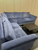 Switch Large sectional dark blue velour fabric corner suite 3325
300cm on the longest section x 296cm shortest corner 2 image