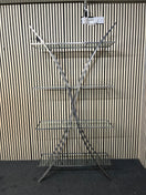 Switch Modern chrome and glass tiered open shelf unit with splayed legs (H 200 x W 100 x D 31 cm) 43720 2 image