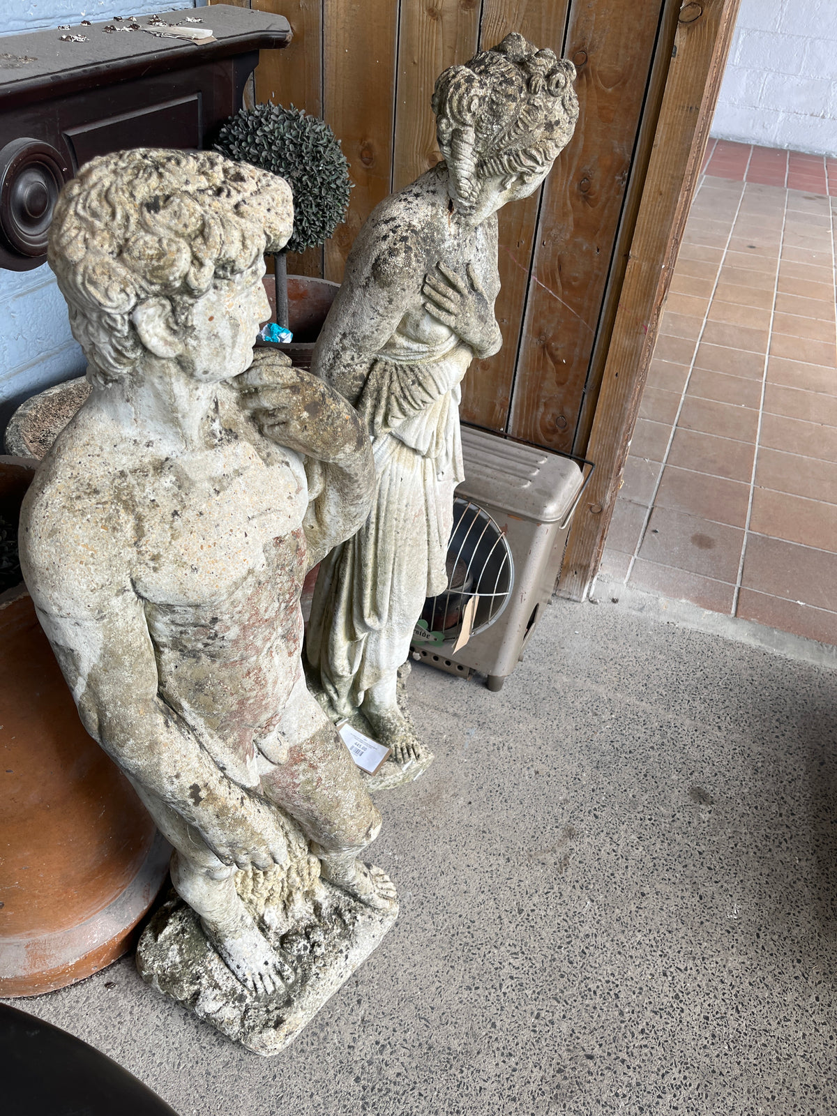 Set of Male and Female concrete classical garden features (Heights 115 cm)  44351