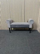 Crush grey fabric footstool  44715