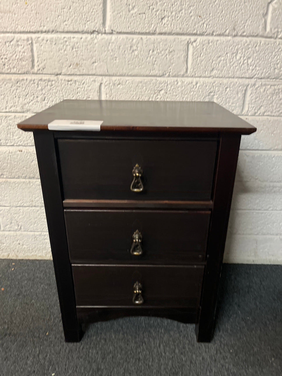 Dark wood laminate 3 drawer locker 2225