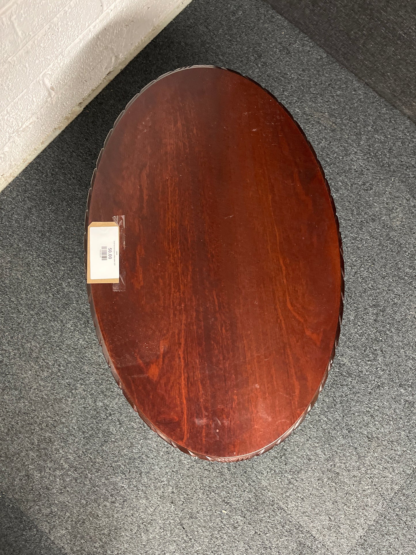 Oval low mahogany coffee table 1225