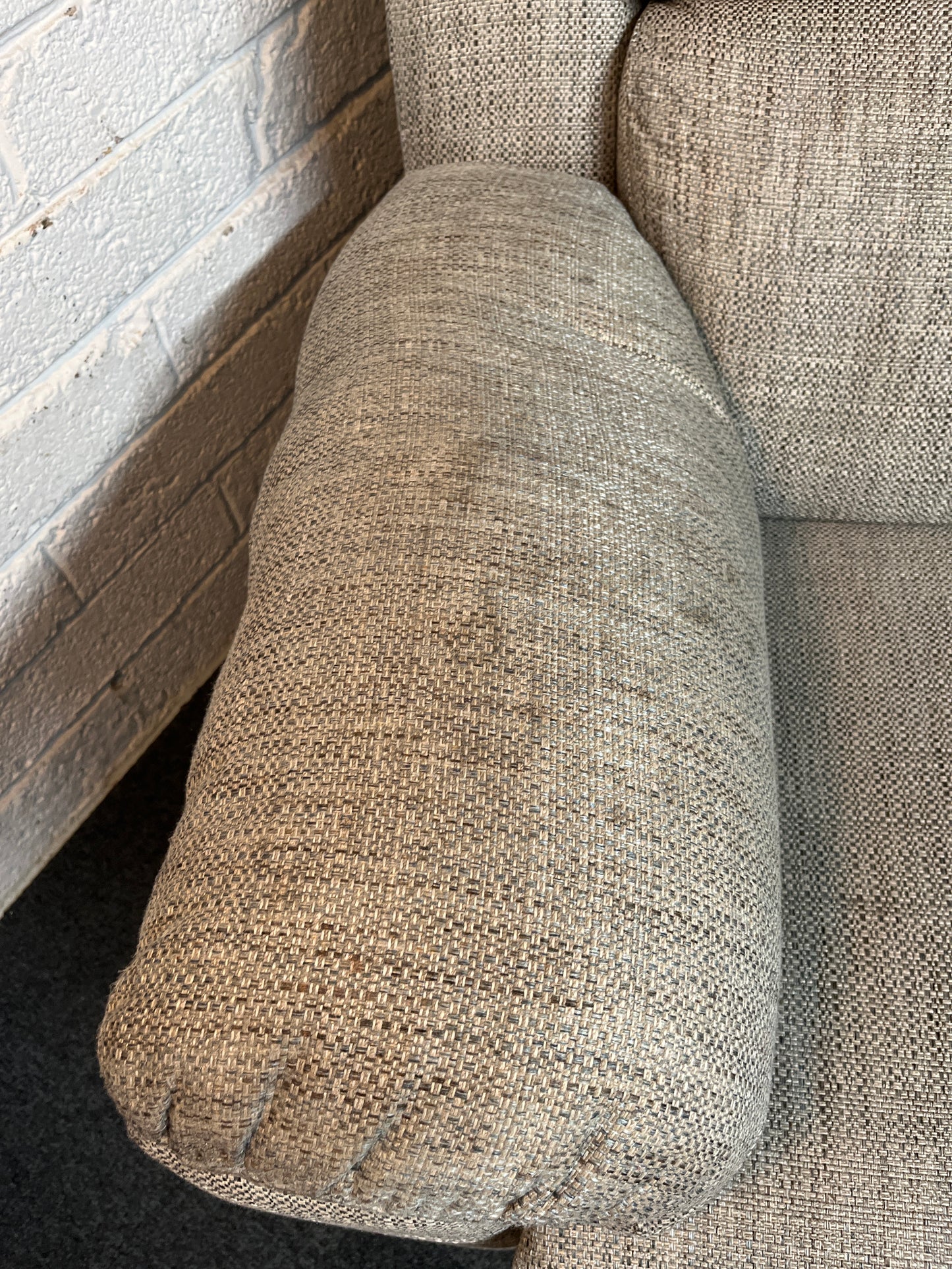 Large 2 seater light grey mix fabric ELECTRIC recliner sofa 2225