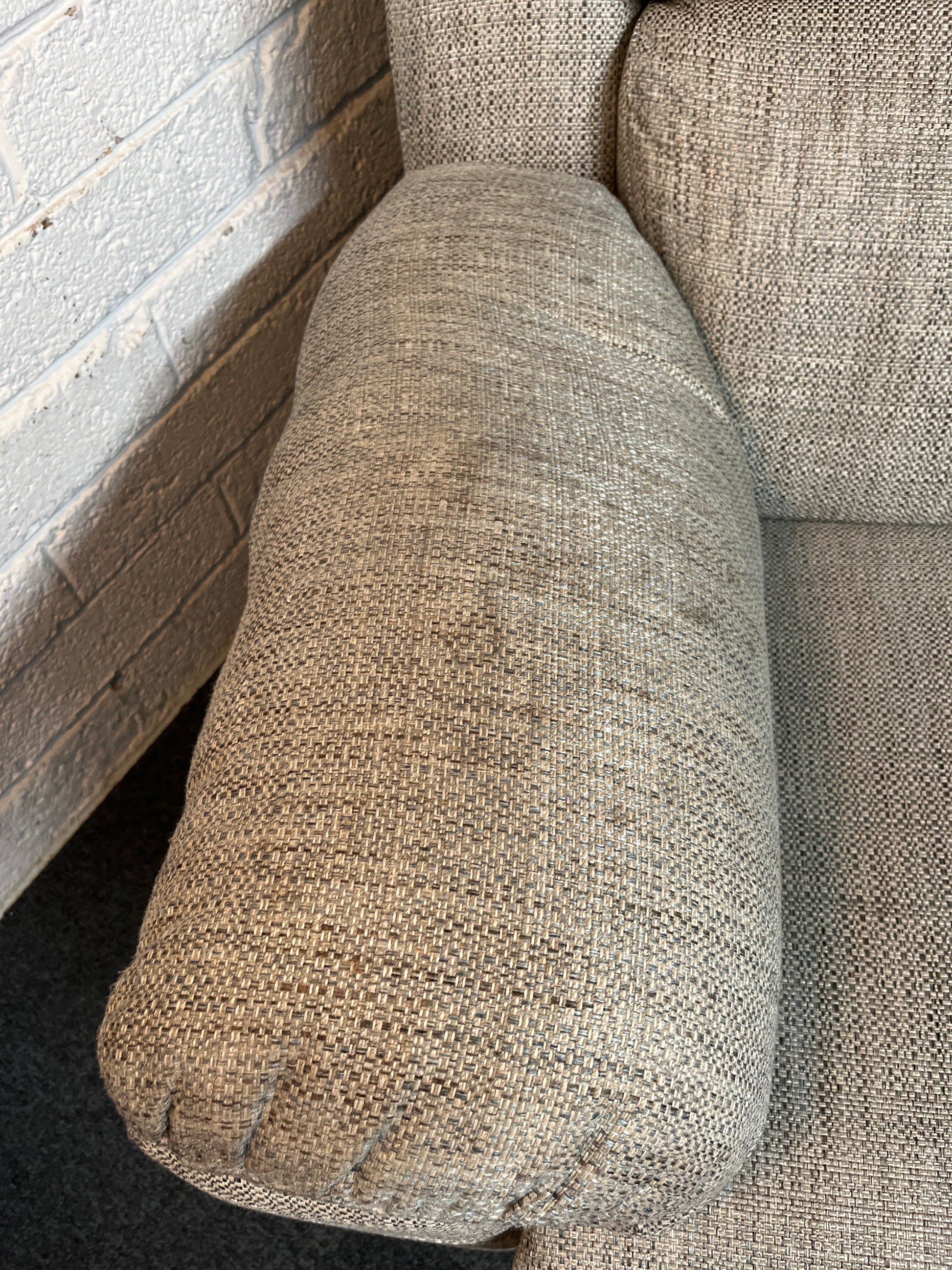 Large 2 seater light grey mix fabric ELECTRIC recliner sofa 2225