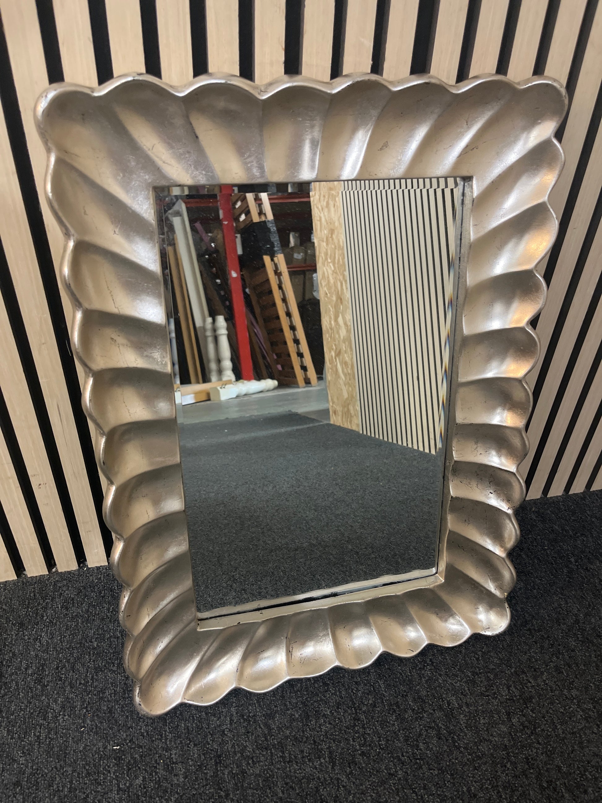Silver framed ornate wall mirror (47 x 66 cm) 43741
