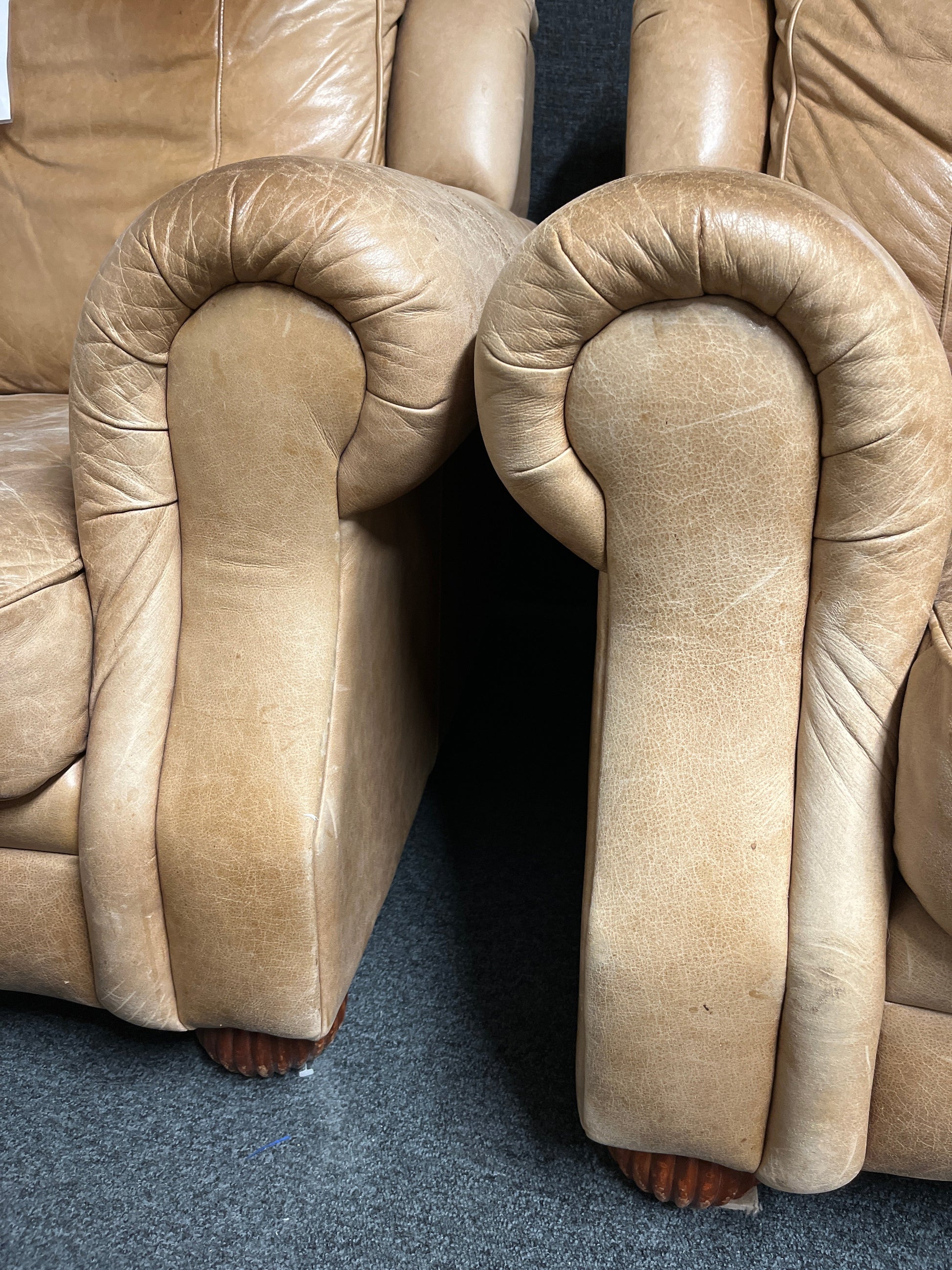 2+1 real tan soft leather sofa suite 1225