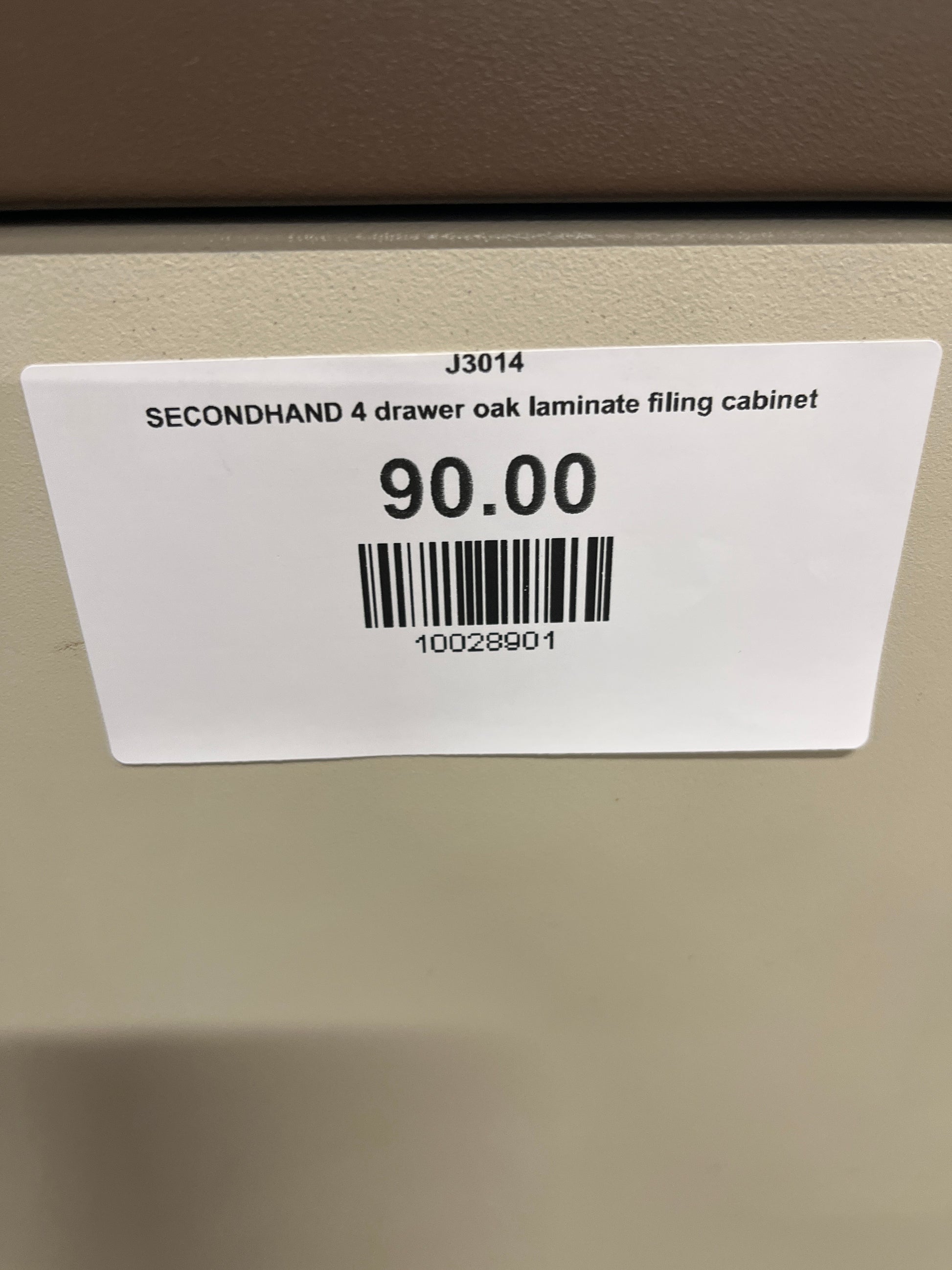 SECONDHAND 4 drawer oak laminate filing cabinet%A0