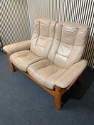 Switch Cream leather 2 seater recliner with wood frame (Width 150 cm) 1126 3 image