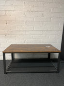 Switch Dark wood and metal low rectangular coffee table 3225 2 image