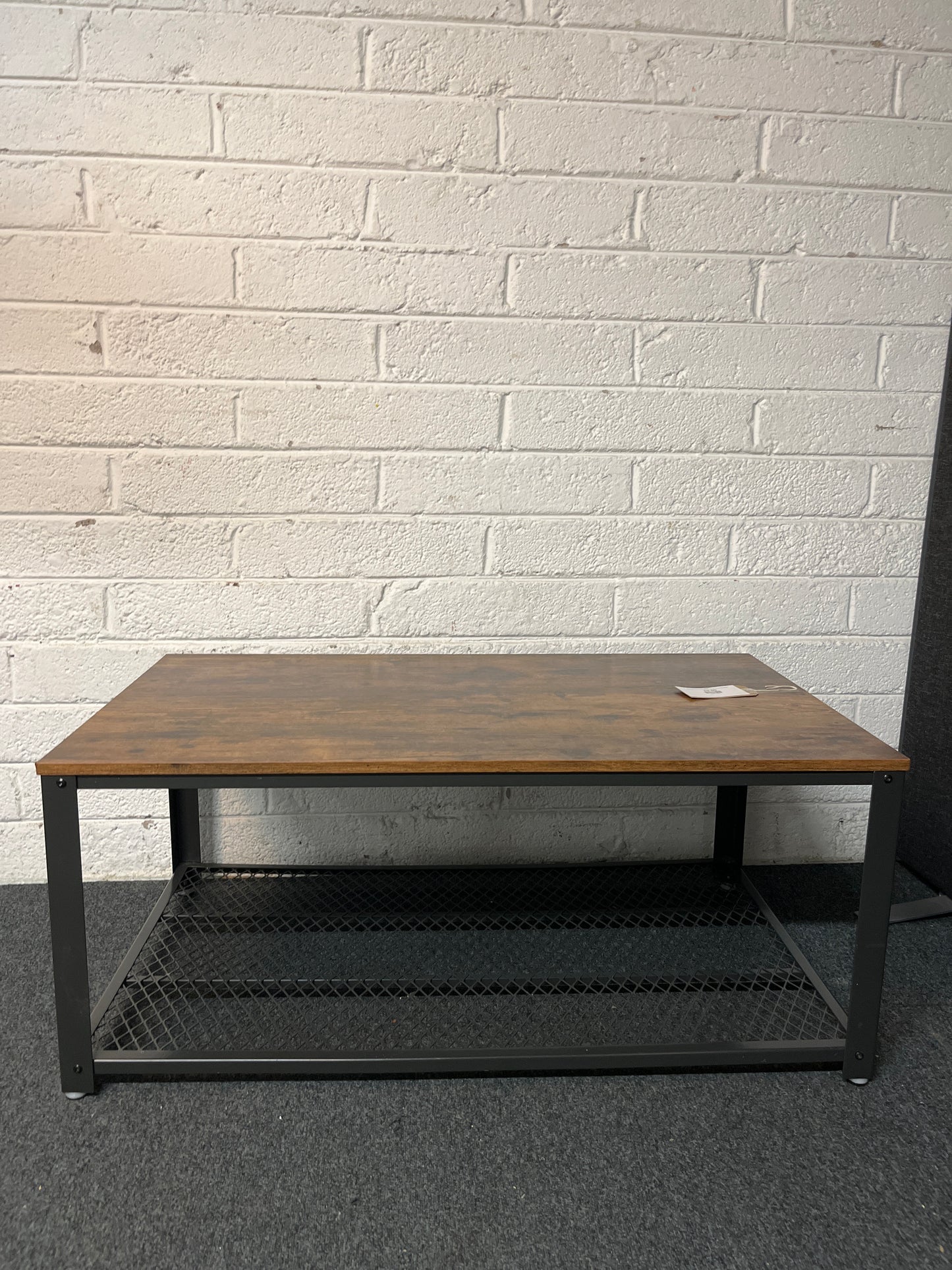 Dark wood and metal low rectangular coffee table 3225