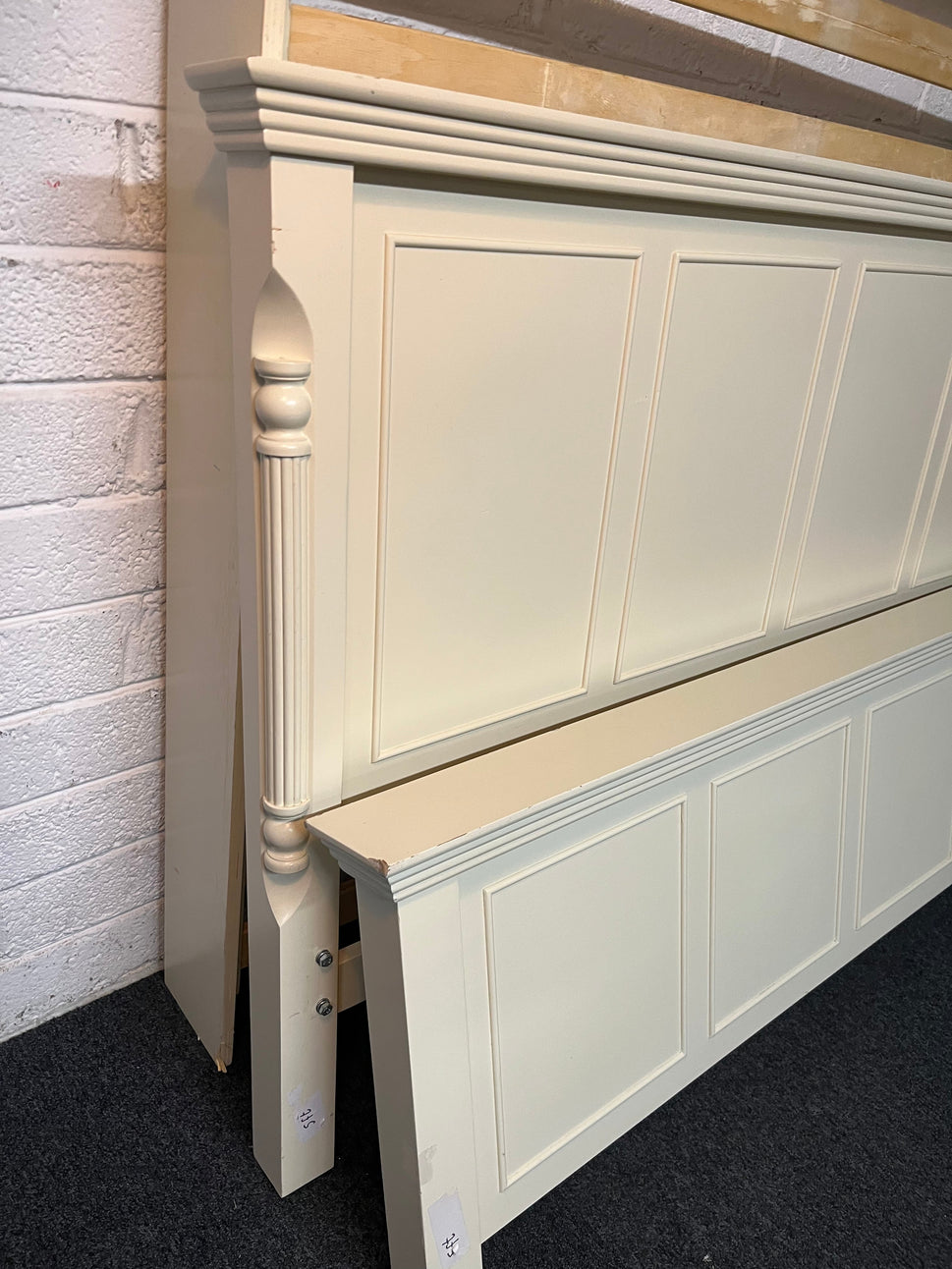 5ft High end white painted framed bed 2225