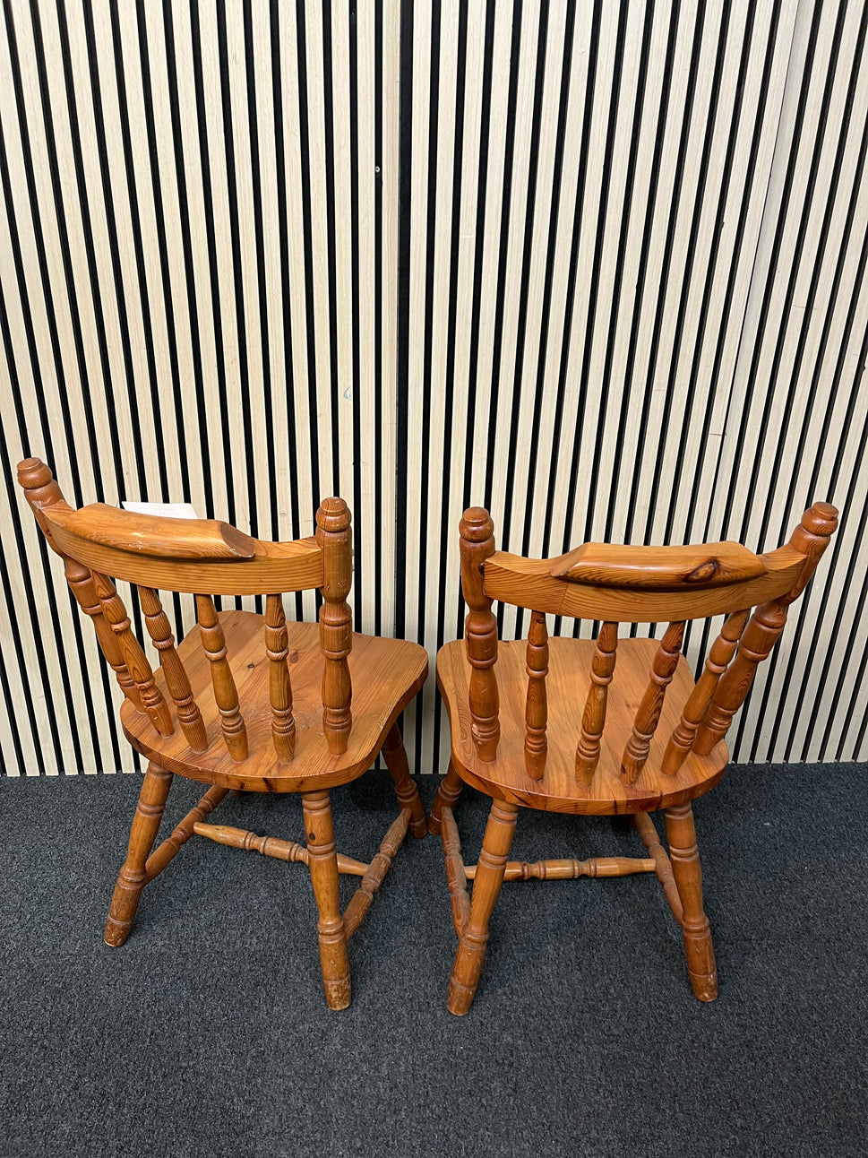 Set of 2 x Pine Spindle Back Chairs 1126