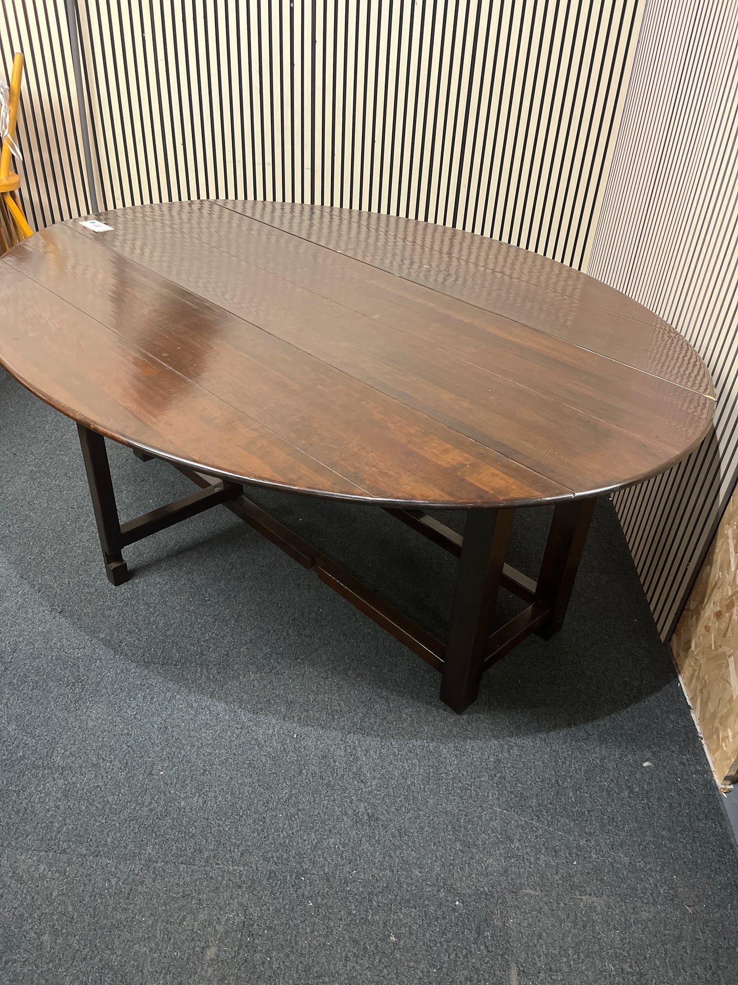Stag solid dark wood drop leaf dining table  2226
