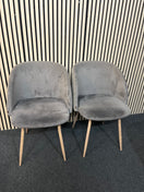 Switch Grey velour fabric club dining chair (SET OF 2) 3126 2 image