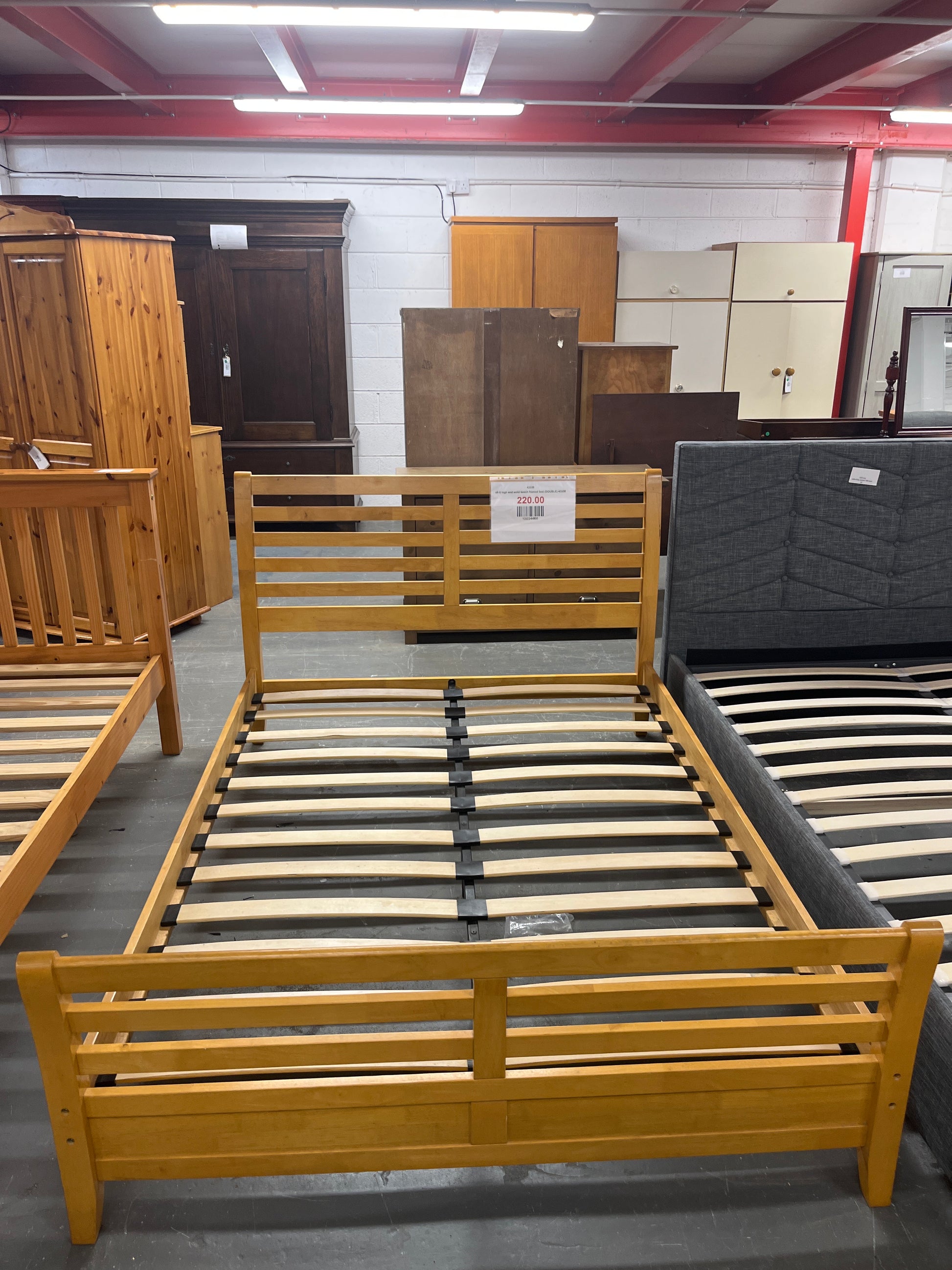 4ft 6 high end solid beech framed bed (DOUBLE) 43338