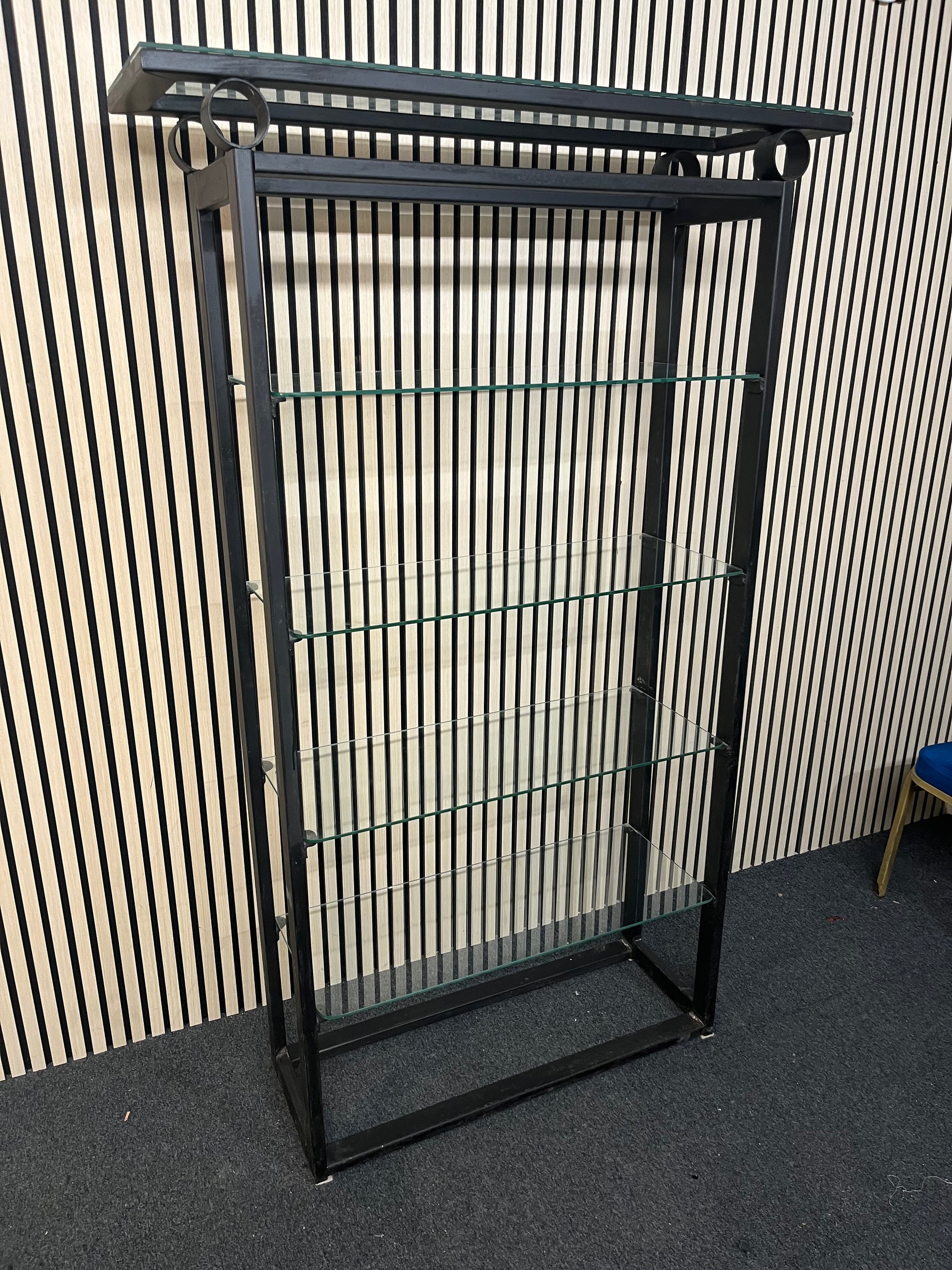 Al frank metal tall display unit with glass shelves (H 180 x W 110 x 34 cm) 1425