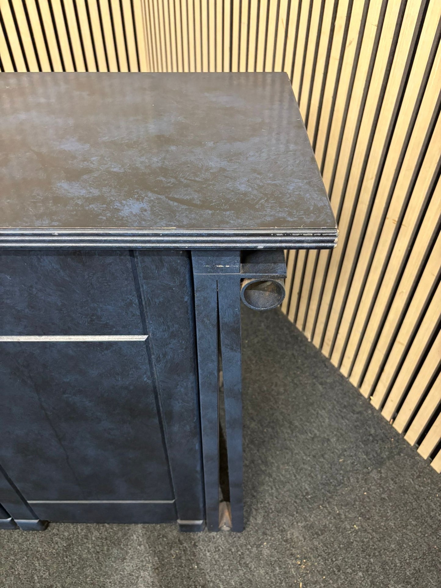 Ornate Al frank style dark blue 3 door sideboard (H 80 x W 148 x D 44 cm) 2226