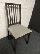 Switch Solid wood stained high back dining chair with grey fabric seat 1225 3 image