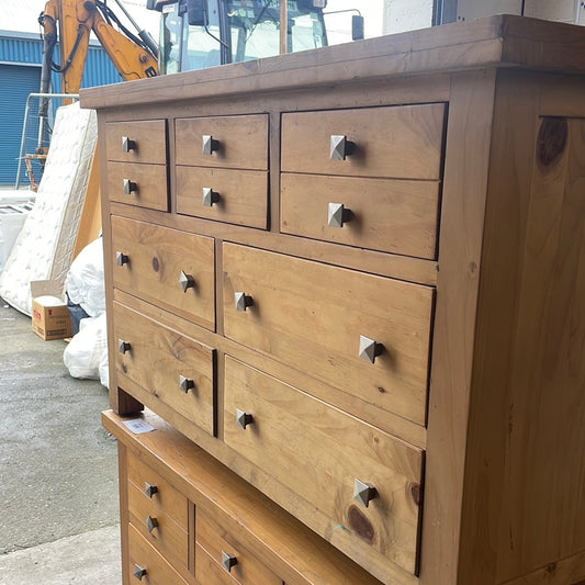 Solid pine 4+6 drawer chest of drawers